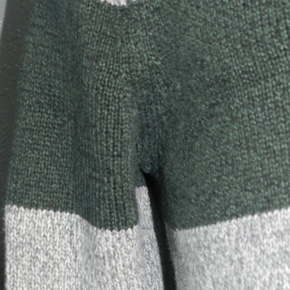 Chaps Mens Dark Green Grey And White Long Sleeve Stripped Sweater Size Medium - Picture 3 of 5